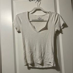 Hollister white cropped shirt